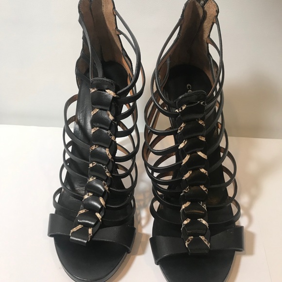 Coach Josey Black Leather Stiletto Heels 8B- used - Picture 3 of 7